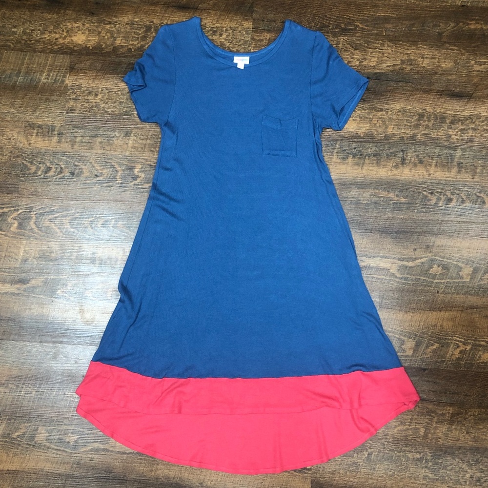 LuLaRoe Carly blue and pink - Small